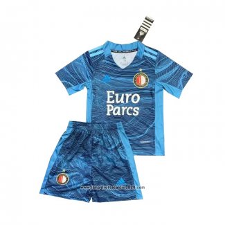 Maglia Feyenoord Portiere Bambino 2021 2022 Blu