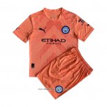 Maglia Manchester City Portiere Bambino 2022 2023 Arancione