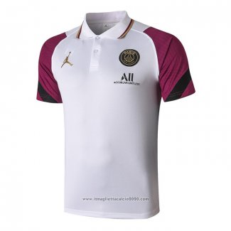 Maglia Polo Paris Saint-Germain Jordan 2020 2021 Bianco