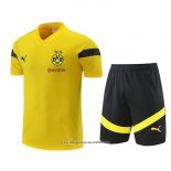 Tuta da Track Borussia Dortmund Manica Corta 2022 2023 Giallo - Pantalon Corto