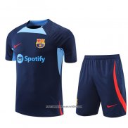 Tuta da Track FC Barcellona Manica Corta 2022 2023 Blu - Pantalon Corto