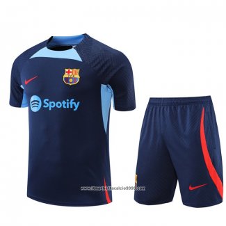 Tuta da Track FC Barcellona Manica Corta 2022 2023 Blu - Pantalon Corto