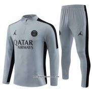 Tuta da Track Felpa Paris Saint-Germain Jordan Bambino 2023 2024 Grigio