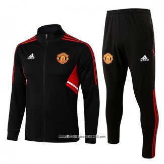 Tuta da Track Giacca Manchester United 2022 2023 Nero e Rosso