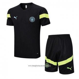 Tuta da Track Manchester City Manica Corta 2022 2023 Nero - Pantalon Corto