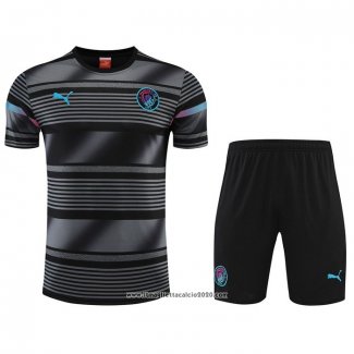 Tuta da Track Manchester City Manica Corta 2022 2023 Nero - Pantalon Corto