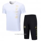 Tuta da Track Paris Saint-Germain Jordan Manica Corta 2023 2024 Bianco - Pantalon Corto