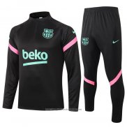 Tuta da Track Felpa FC Barcellona 2020 2021 Nero