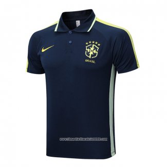 Maglia Polo Brasile 2022 2023 Blu Oscuro