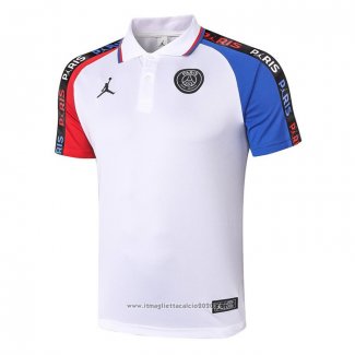 Maglia Polo Paris Saint-Germain Jordan 2020 2021 Bianco