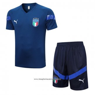 Tuta Da Track Italia Manica Corta 2022 2023 Blu - Pantalon Corto