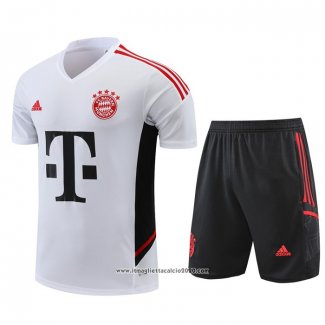 Tuta da Track Bayern Monaco Manica Corta 2022 2023 Bianco - Pantalon Corto