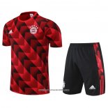 Tuta da Track Bayern Monaco Manica Corta 2022 2023 Rosso - Pantalon Corto