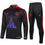 Tuta da Track Felpa Manchester United Bambino 2021 2022 Grigio