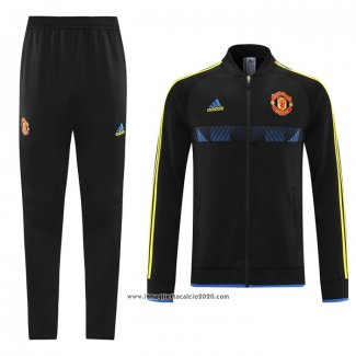 Tuta da Track Giacca Manchester United 2021 2022 Nero e Blu