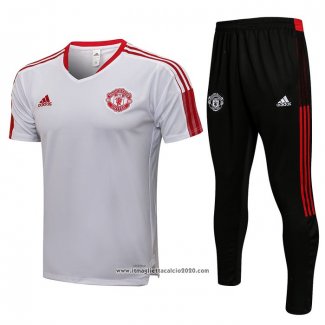 Tuta da Track Manchester United Manica Corta 2021 2022 Bianco