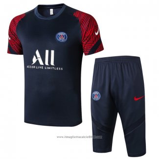 Tuta da Track Paris Saint-Germain Manica Corta 2020 2021 Blu e Rosso