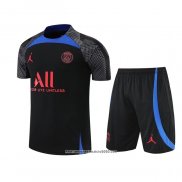 Tuta da Track Paris Saint-Germain Manica Corta 2022 2023 Nero e Blu - Pantalon Corto