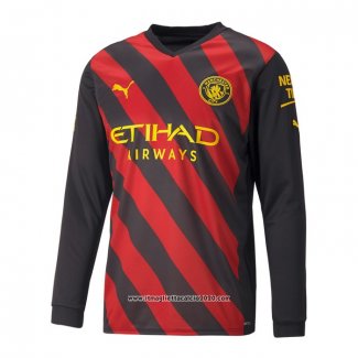 Maglia Manchester City Away Manica Lunga 2022 2023