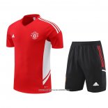 Tuta da Track Manchester United Manica Corta 2022 2023 Rosso - Pantalon Corto