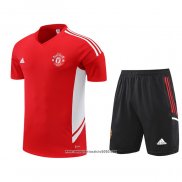 Tuta da Track Manchester United Manica Corta 2022 2023 Rosso - Pantalon Corto