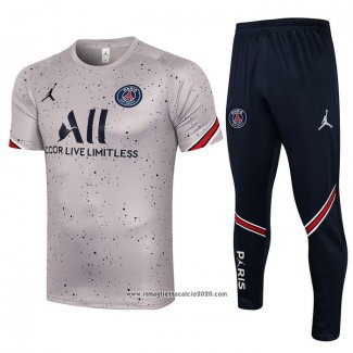 Tuta da Track Paris Saint-Germain Manica Corta 2021 2022 Grigio