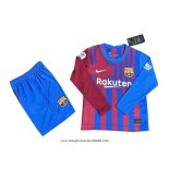 Maglia FC Barcellona Home Manica Lunga Bambino 2021 2022