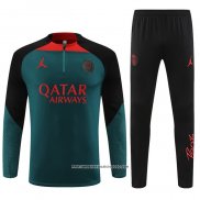 Tuta da Track Felpa Paris Saint-Germain Jordan 2022 2023 Verde