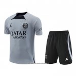 Tuta da Track Paris Saint-Germain Jordan Manica Corta 2022 2023 Grigio - Pantalon Corto