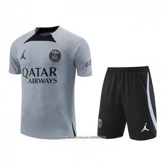 Tuta da Track Paris Saint-Germain Jordan Manica Corta 2022 2023 Grigio - Pantalon Corto