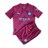 Maglia Manchester City Portiere Bambino 2022 2023 Rosso