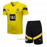 Tuta Da Track Borussia Dortmund Manica Corta 2022 2023 Giallo - Pantalon Corto