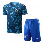 Tuta da Track Chelsea Manica Corta 2022 2023 Blu - Pantalon Corto