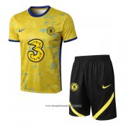 Tuta da Track Chelsea Manica Corta 2022 2023 Giallo - Pantalon Corto