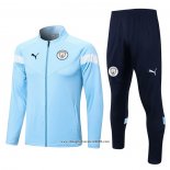 Tuta da Track Giacca Manchester City 2022 2023 Blu Claro