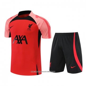 Tuta da Track Liverpool Manica Corta 2022 2023 Rosso - Pantalon Corto