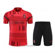 Tuta da Track Milan Manica Corta 2022 2023 Rosso - Pantalon Corto