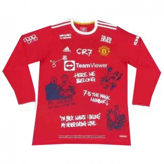 Maglia Manchester United Cr7 Manica Lunga 2021 2022