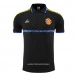 Maglia Polo Manchester United 2022 2023 Nero e Blu