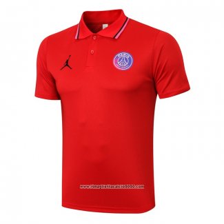 Maglia Polo Paris Saint-Germain Jordan 2021 2022 Rosso