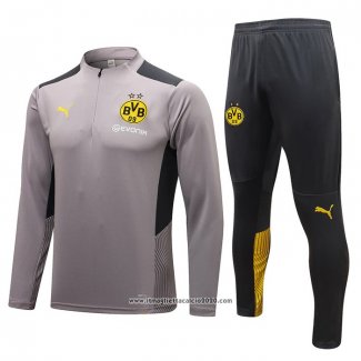 Tuta da Track Felpa Borussia Dortmund 2021 2022 Grigio