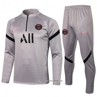 Tuta da Track Felpa Paris Saint-Germain 2020 2021 Grigio