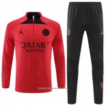 Tuta da Track Felpa Paris Saint-Germain Jordan 2022 2023 Rosso