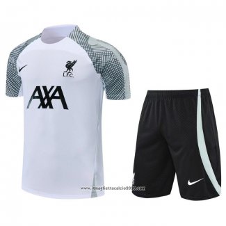 Tuta da Track Liverpool Manica Corta 2022 2023 Bianco - Pantalon Corto