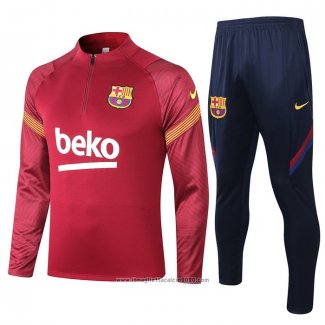 Tuta da Track Felpa FC Barcellona 2020 2021 Rosso