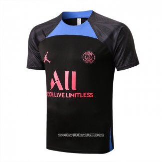 Maglia Allenamento Paris Saint-Germain Jordan 2022 2023 Nero e Blu