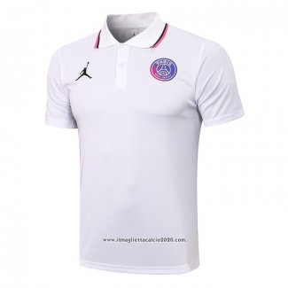 Maglia Polo Paris Saint-Germain Jordan 2021 2022 Bianco