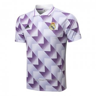 Maglia Polo Real Madrid 2022 2023 Bianco e Purpura