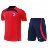 Tuta da Track Atletico Madrid Manica Corta 2022 2023 Rosso - Pantalon Corto