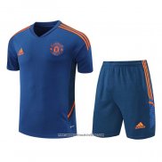 Tuta da Track Manchester United Manica Corta 202022 2023 Blu - Pantalon Corto